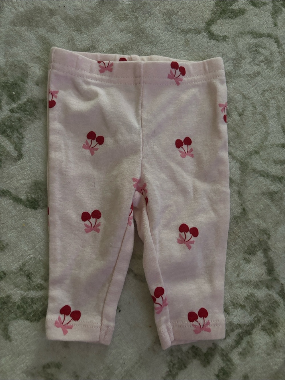 ✨5/$10 Carter's Light Pink Leggings with Red Cherry Print